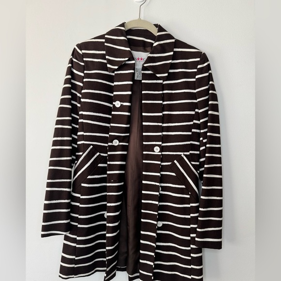 Isaac Mizrahi Brown & White Striped Blazer – Size 4 - Picture 9 of 17